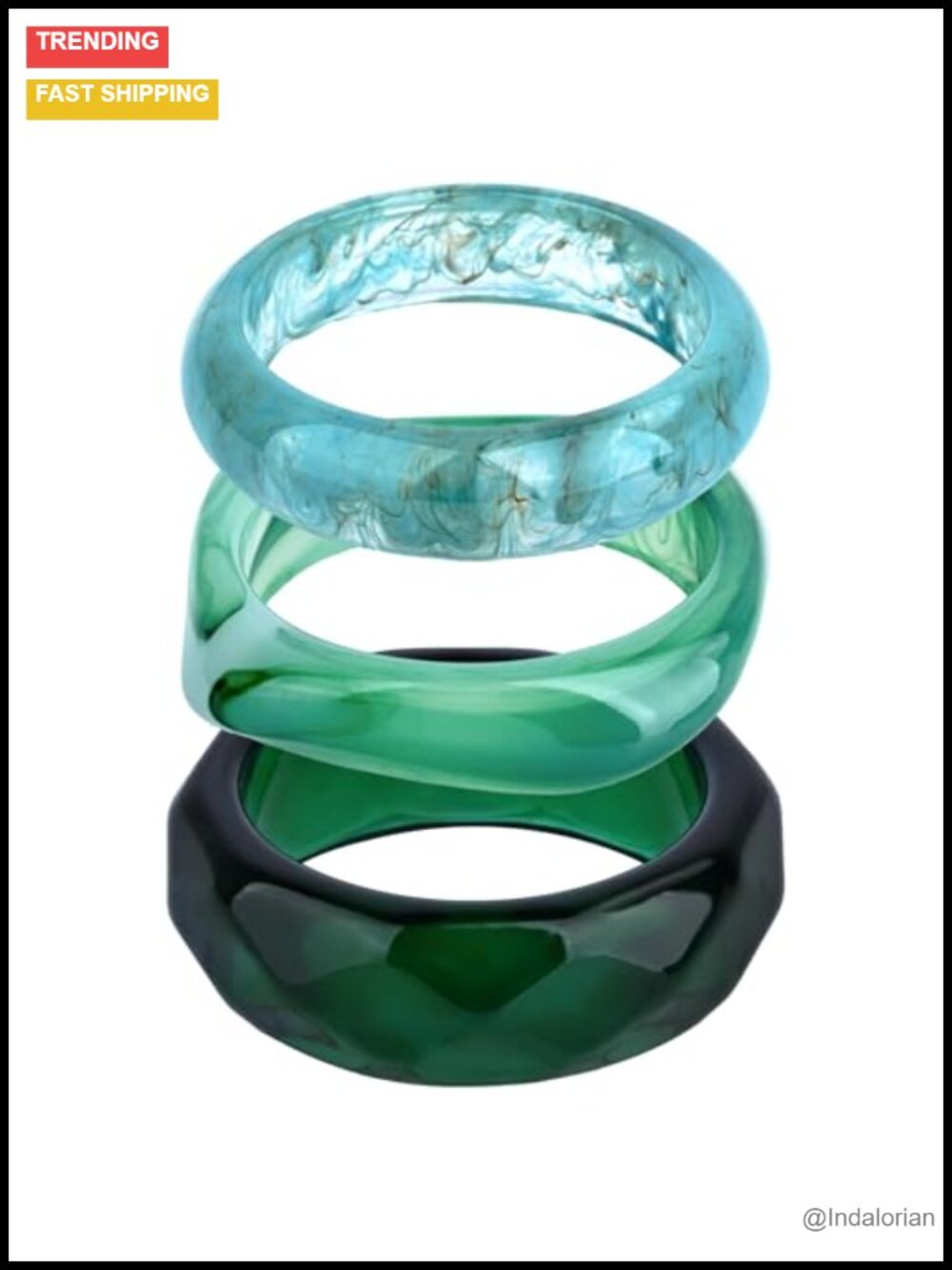 Chunky Acrylic Resin Bangle Bracelet Set Wide Wrist Stackable